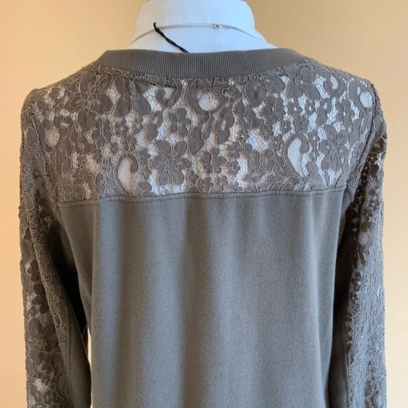 SANDWICH Olive Lace Sweatshirt Shift Dress Size M - Picture 6 of 15